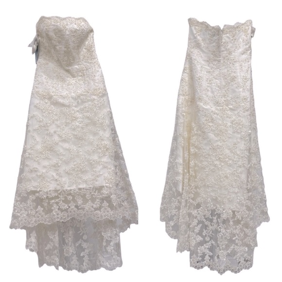 ALFRED ANGELO COLLECTION - 1774NT LACE ON NET GOWN WEDDING DRESS size 8 NWT - Picture 15 of 16